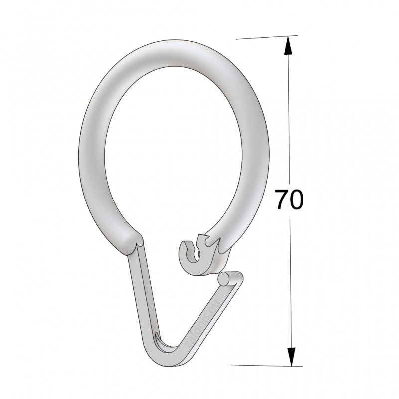 SHOWER CURTAIN RING PLASTIC WHITE
